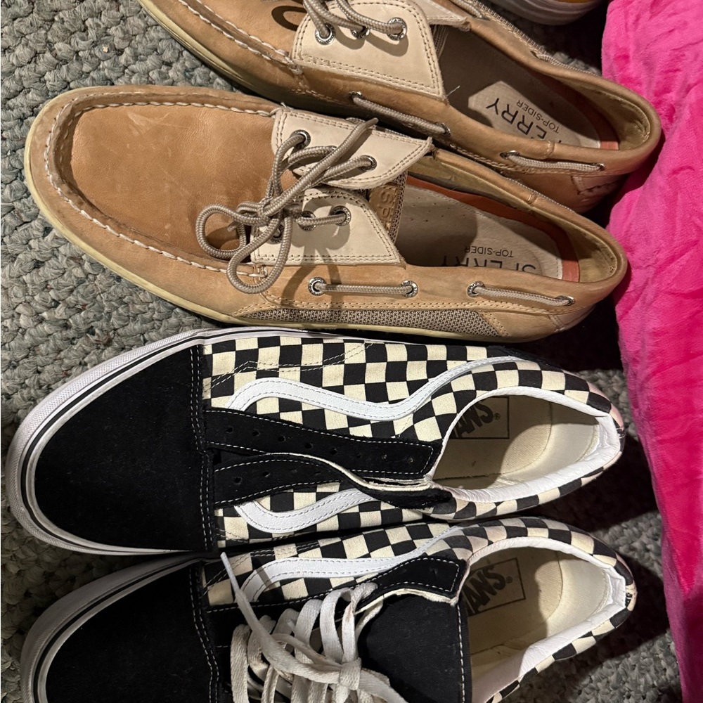Sperry Tan and Cream Boat Shoes